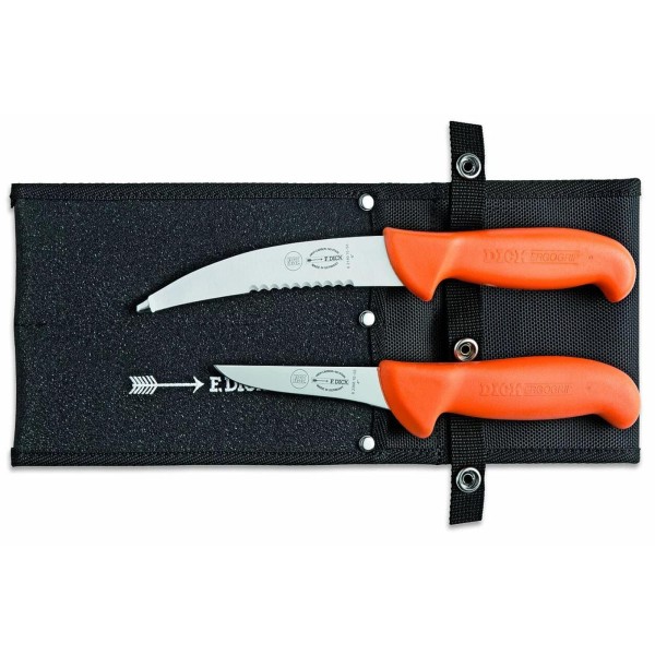 Dick 2-teiliges Jagd-Messerset mit orangefarbenen Griffen - Art.-Nr. 8255630