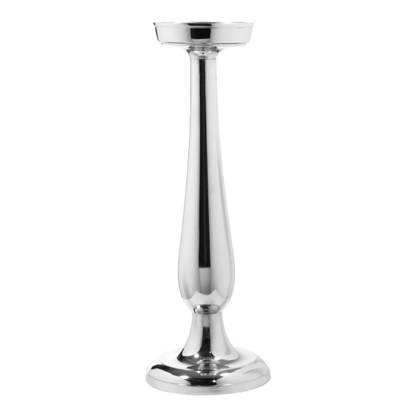 Fink großer Stumpenkerzen-Halter 36 cm Alu vernickelt Kerzenhalter ohne Glas - Art.-Nr. 144022