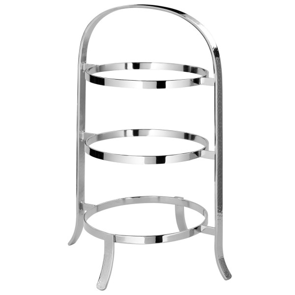 Fink 3-stöckige Teller-Etagere 45x23 cm aus Edelstahl gehämmerter Tellerständer - Art.-Nr. 155076