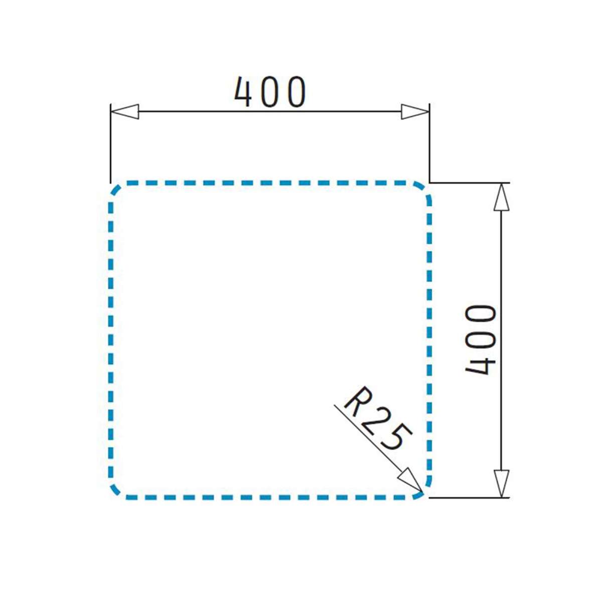 tiefe quadratische Edelstahl Unterbauspüle 40 cm 1 Becken | MM-ComSale
