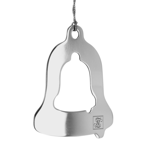 Fink Deko- Anhänger Glocke aus Edelstahl 12 cm als Fensterdeko & Christbaumschmuck - Art.-Nr. 151119