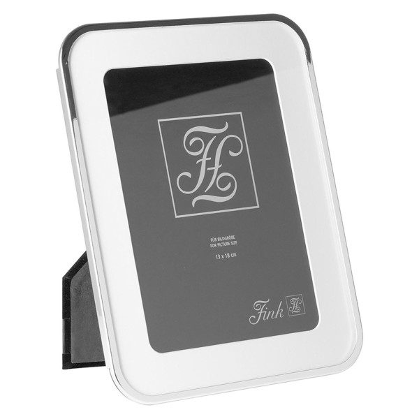 Fink Bilderrahmen 13x18 cm silberner Fotorahmen mit hellem Passepartout & Samtrücken - Art.-Nr. 133105