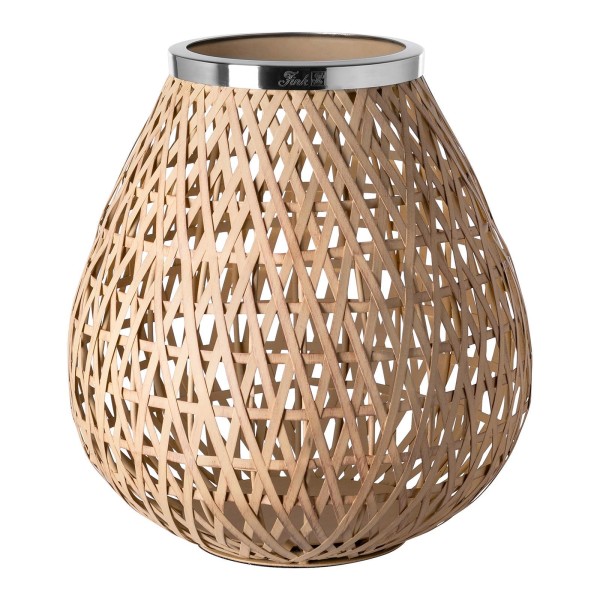 Fink großes Windlicht ohne Glas 28 cm Kerzenhalter im Flecht-Design für LED- & Stumpenkerzen - Art.-Nr. 146355