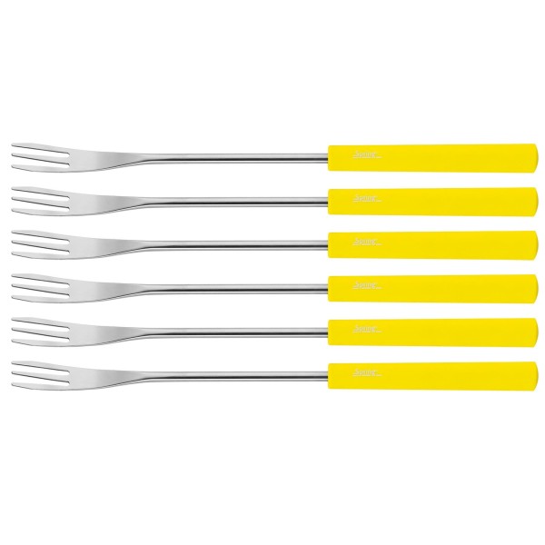 Spring 6teiliges Käsefondue-Gabel Set aus Edelstahl mit Kunststoffgriff