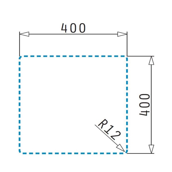 tiefe quadratische Edelstahl Unterbauspüle 45 cm 1 Becken | MM-ComSale