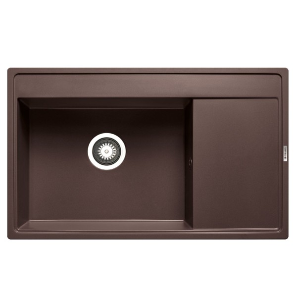 Pyramis braune Granit Einbauspüle 79 cm großes Becken links