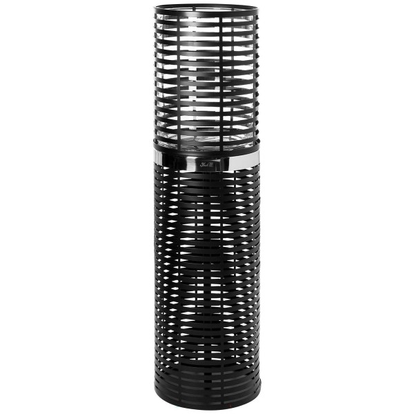 Fink schwarzes rundes Boden-Windlicht mit Glas 80 cm hoher Kerzenhalter für Stumpenkerzen - Art.-Nr. 146308