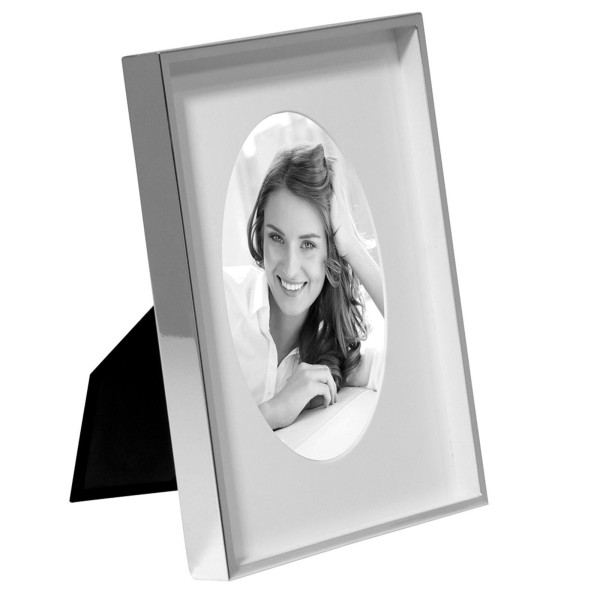 Fink Bilderrahmen 10x15 cm versilberter Fotorahmen mit ovalem Ausschnitt - Art.-Nr. 133162