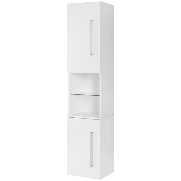 Fackelmann schmaler 2-türiger Hochschrank weiß 169 cm hoch Lugano