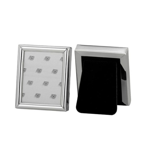 Passbild-Fotorahmen 3,5 x 4,5 cm versilberter Mini Bilderrahmen mit Samtrückwand