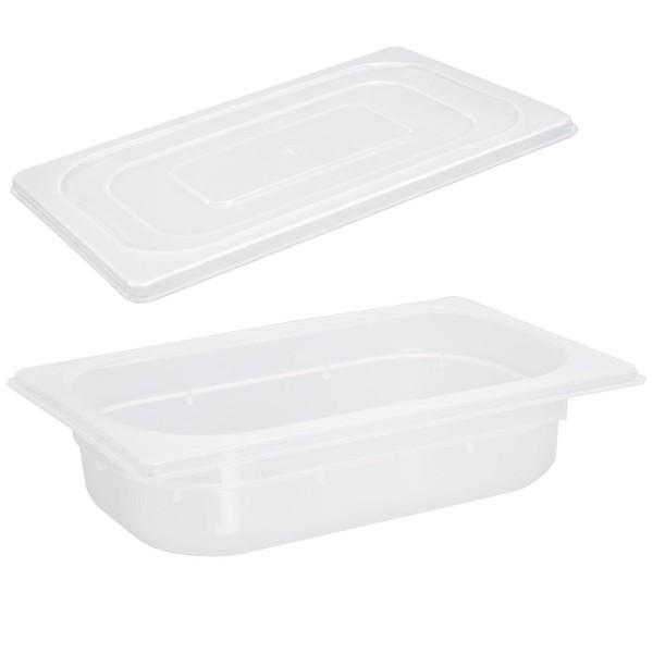 Schneider PP Gastronorm-Behälter 1/4 mit Deckel 6.5 cm tiefer Gastro Speisen-Einsatz