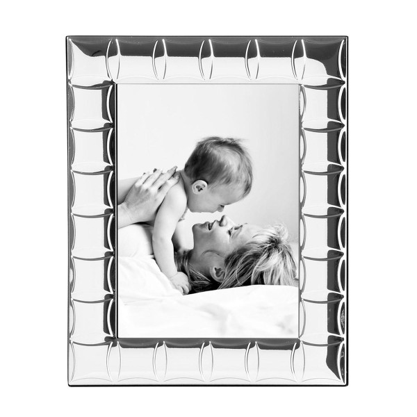 Fink versilberter Bilderrahmen Fotomaße 10x15 cm Fotorahmen zum Stellen & Hängen - Art.-Nr. 133006