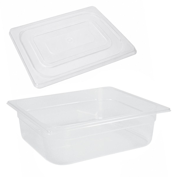 Schneider PP Gastronorm-Behälter 1/2 mit Deckel 10 cm tiefer GN Speisenbehälter