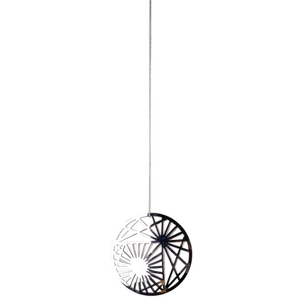 Fink runder Deko-Anhänger aus Edelstahl Ø 9 cm Baumschmuck für Weihnachten & Advent - Art.-Nr. 151143