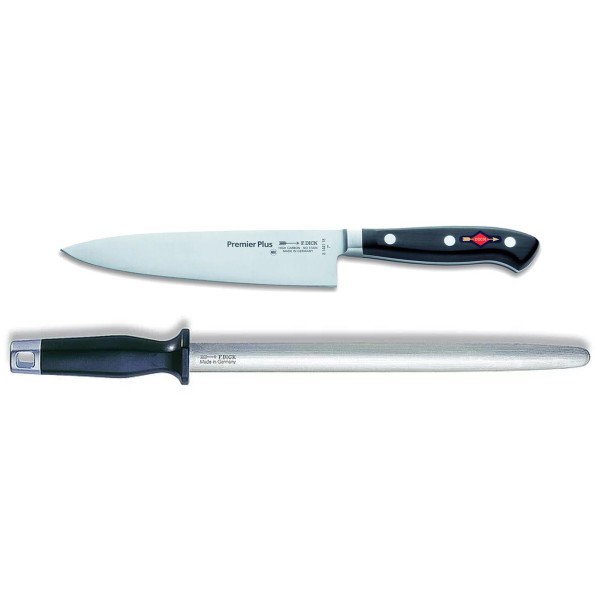 Dick Premier Plus Gyuutoo Meser 18 cm & ovaler Standard Wetzstahl 30 cm