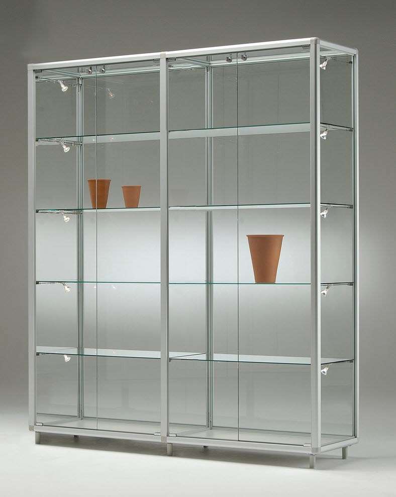große Ausstellungsvitrine Glasvitrine abschließbar 195 cm | MM-ComSale