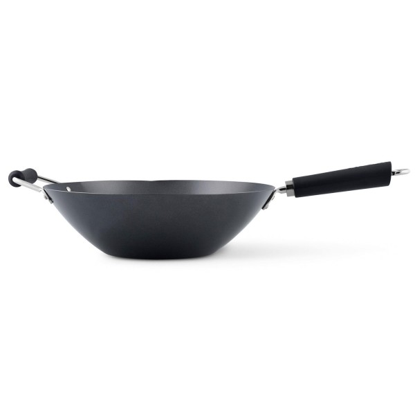 Ken Hom großer Antihaft Wok Induktion 35 cm aus Karbonstahl mit Phenolharz-Griff