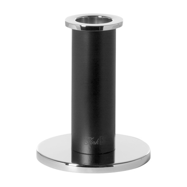 Fink schwarzer Stabkerzenhalter 12 cm kleiner Kerzenhalter mit silbernem Fuß - Art.-Nr. 140241