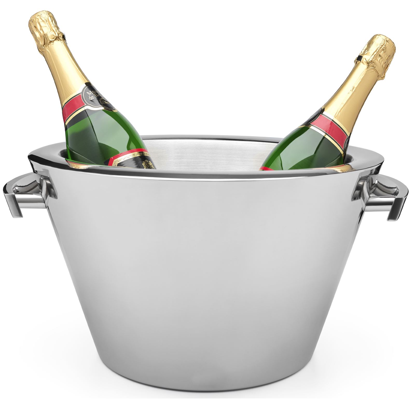große Edelstahl Champagnerschale mit Griffe 42.5 cm | MM-ComSale