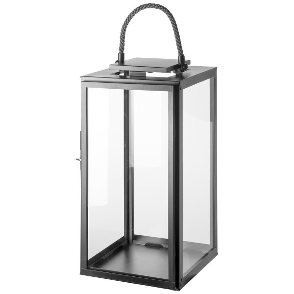 Fink tragbare Laterne 58 cm grau pulverbeschichtet Windlicht für Stumpenkerzen - Art.-Nr. 147055