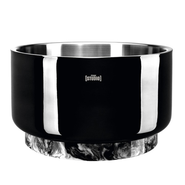 Fink Studio Design Flaschenkühler Ø 32 cm Edelstahl doppelwandig schwarzer Sekt- & Champagnerkühler - Art.-Nr. 154269