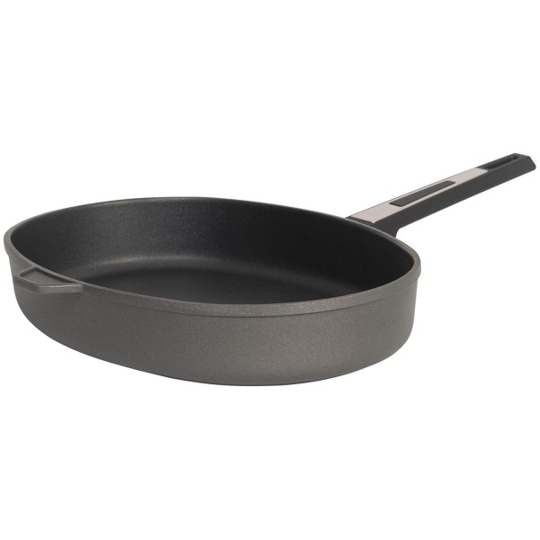 SKK große ovale Aluguss Fisch-Bratpfanne 38x26 cm Induktion