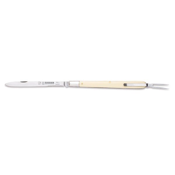 Giesser 2in1 Wurstprobiermesser mit Gabel 12 cm ausklappbar Messer mit Anrisswelle - Art.-Nr. 7981 c