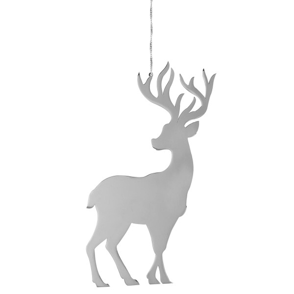 Fink Deko Rentier aus Edelstahl zum Aufhängen 10 cm Baumschmuck & Fensterdeko - Art.-Nr. 141077