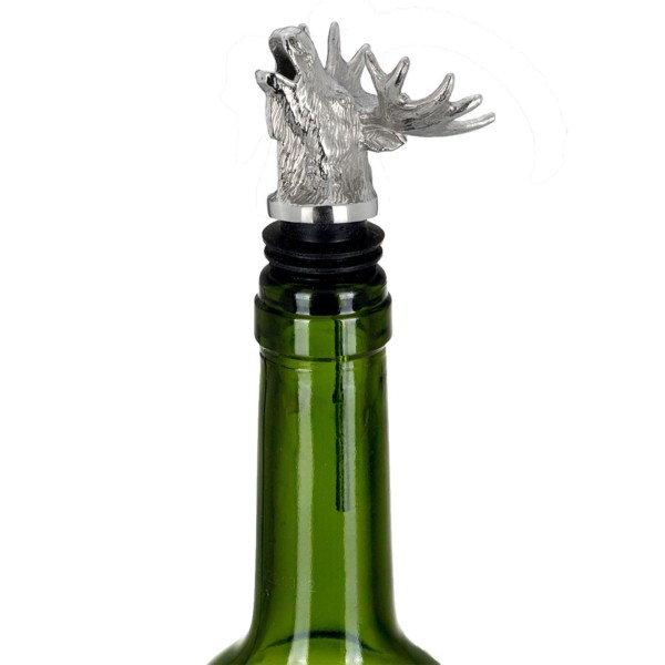 Edelstahl Ausgießer für Flaschen Portionierer mit Elch Motiv Ø 3 cm