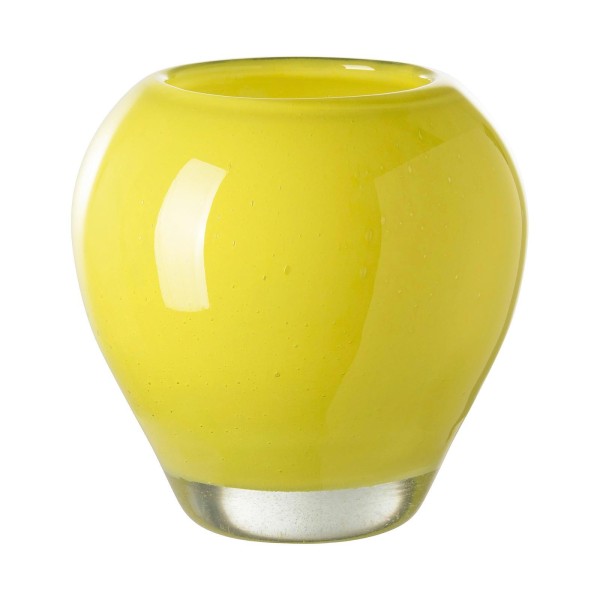 Fink gelbe Glasvase 14x14 cm kleine Kugel-Blumenvase aus Glas - Art.-Nr. 115388