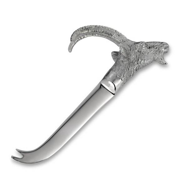 kleines Edelstahl Käsemesser Motiv Steinbock 14.5 cm lang - Art.-Nr. 7029