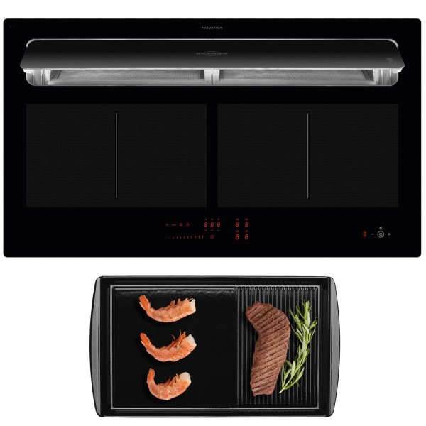 Oranier großes Flächeninduktionskochfeld 90 cm KFL 2092 mit Dunstabzug & Zubehör ohne / inklusive / Umluft