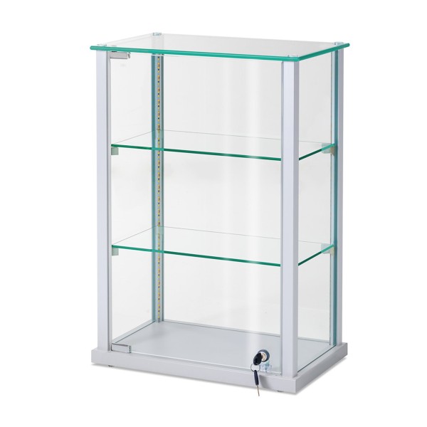 kleine Glas-Tischvitrine LED beleuchter & abschließbar - Art.-Nr. CT4326-mB-s