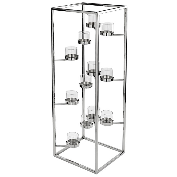 Fink 12-flammiger Teelicht-Ständer 70x24 cm aus Edelstahl Boden-Teelichthalter - Art.-Nr. 143022