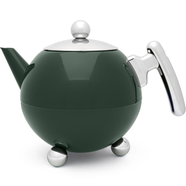Bredemeijer große grüne Edelstahl Teekanne 1.2 Liter doppelwandig