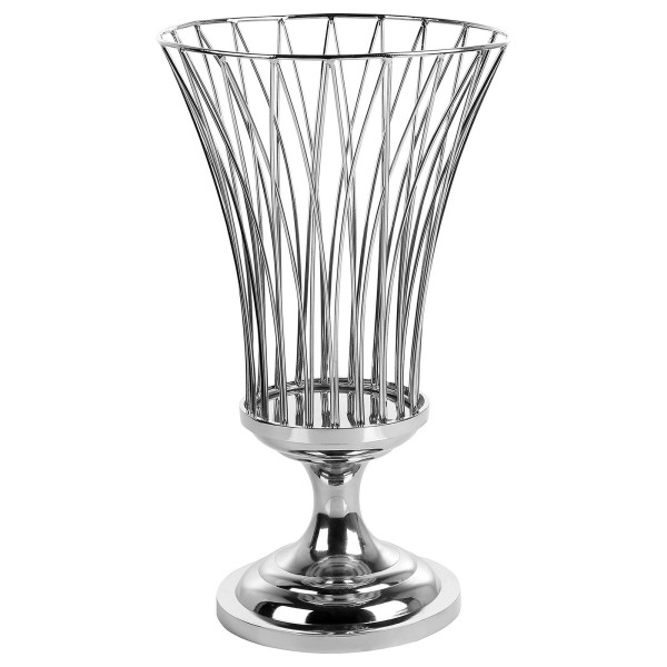 Fink großes Edelstahl Windlicht ohne Glas 43 cm Kerzenhalter für Stumpen- & LED Kerzen - Art.-Nr. 146298