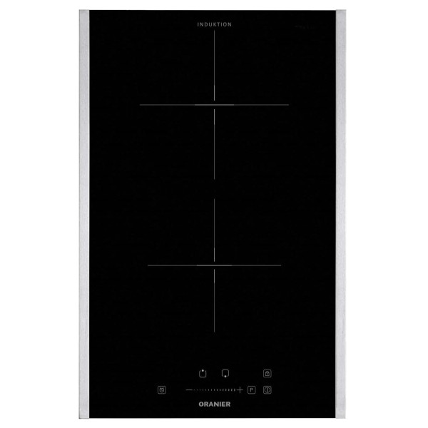 Oranier Induktionskochfeld 30 cm autark KFI330 Slider Bedienung & 2 Kochzonen & Zubehör Seitenleisten Edelstahl