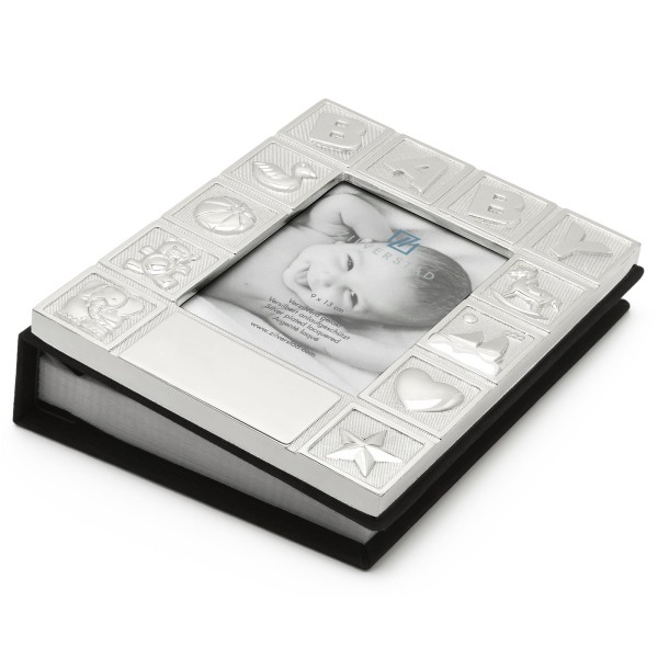 versilbertes Kleinkinder Baby Fotoalbum für ca. 70 Fotos - Art.-Nr.8108261