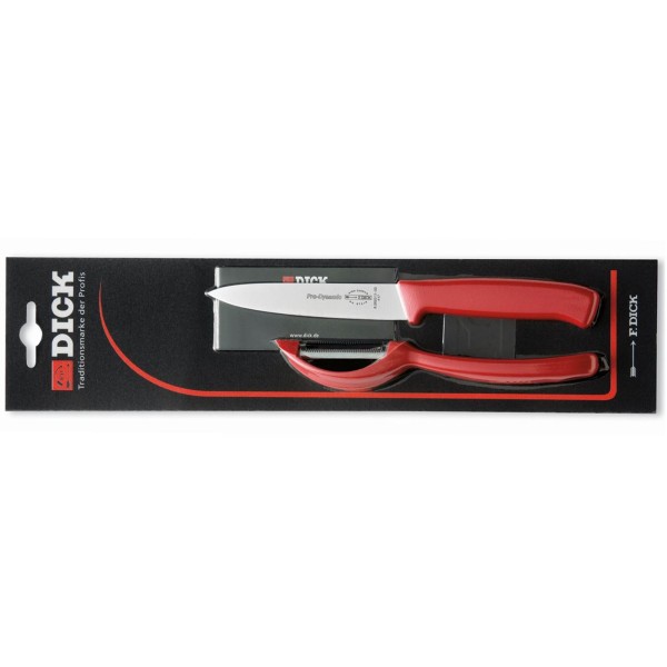 Dick 8570010-03 ProDynamic Messerset mit Schäler 2-teilig rot