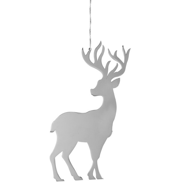 Fink Deko Rentier aus Edelstahl zum Aufhängen 15 cm Baumschmuck & Fensterdeko - Art.-Nr. 141078