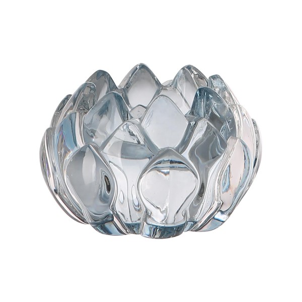 Fink Teelichthalter Ø 9 cm in Blütenform mintfarben kleiner Kerzenhalter aus Glas - Art.-Nr. 116060