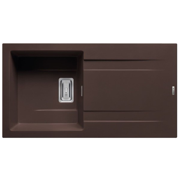 Pyramis braune Granit Einbauspüle 86 cm 1 Becken und Abtropffläche