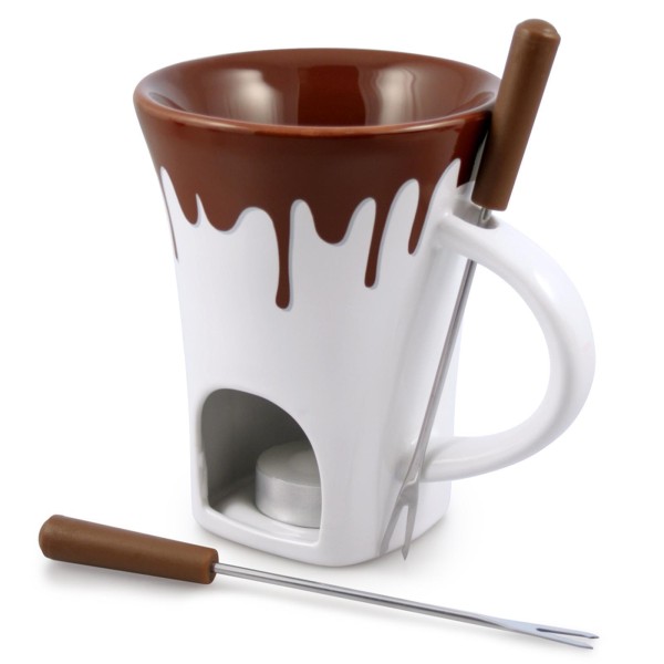 Swissmar Schokoladen-Fondue Tasse 4-teilig für 2 Personen inkl. Teelicht