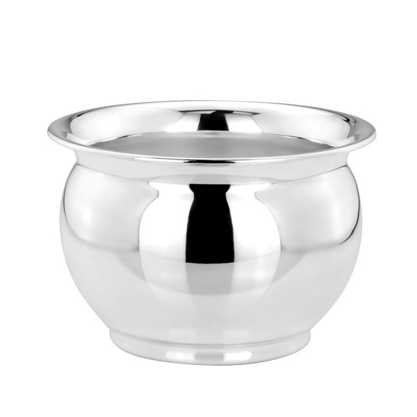 Übertopf Ø 18 x 12,5 cm großer versilberter Pflanzenübertopf für Blumen und Dekoration