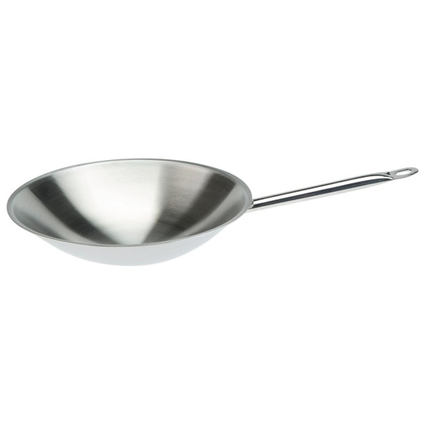 SKK große Edelstahl Profi Wok-Pfanne 36 cm Induktion runder Boden - Art.-Nr. 23936