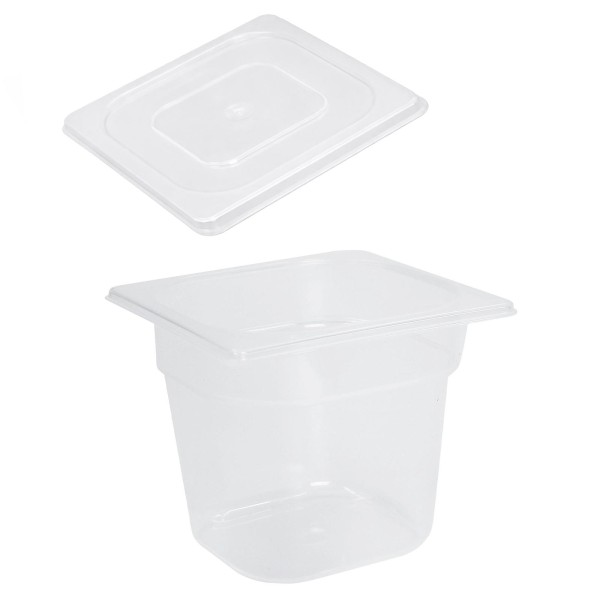 Schneider GN-Einsatz 1/6 mit Deckel 15 cm tiefer PP Gastronorm Behälter