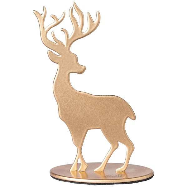 Fink goldfarbener Deko Hirsch 10 cm matt pulverbeschichtete Dekofigur zum Aufstellen - Art.-Nr. 151205