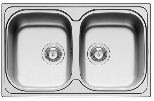 Pyramis Küchenspüle Amaltia 79 cm 2 Becken (Einbau)