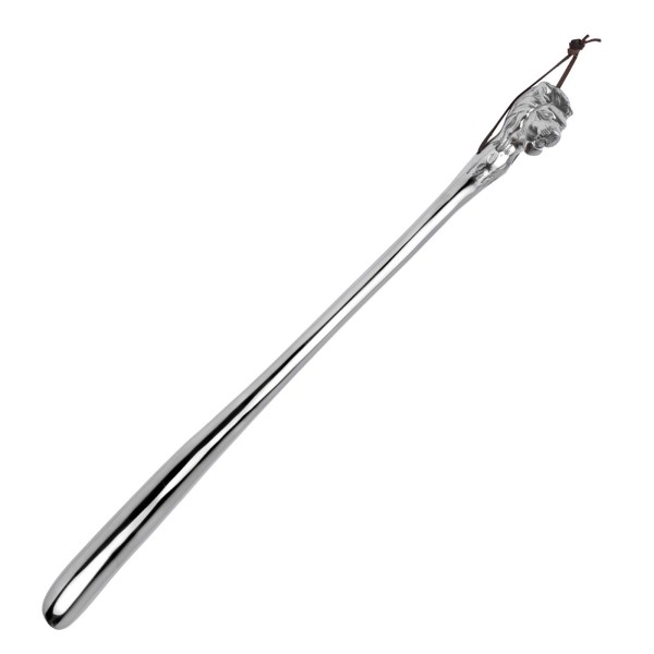 Alu Schuhanzieher 56 cm mit Aufhängung Schuhlöffel mit Griff in Löwenkopf-Form - Art.-Nr. 6578