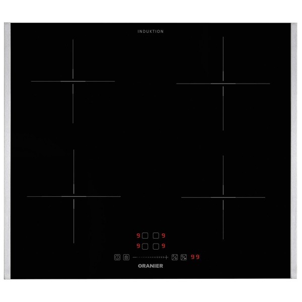 Oranier Induktionskochfeld 60 cm autark KFI360 Slider Bedienung & 4 Kochzonen & Zubehör Seitenleisten Edelstahl